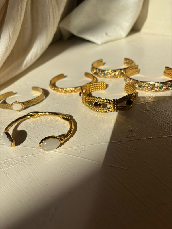 Arena Steel Gold Gem Bracelet