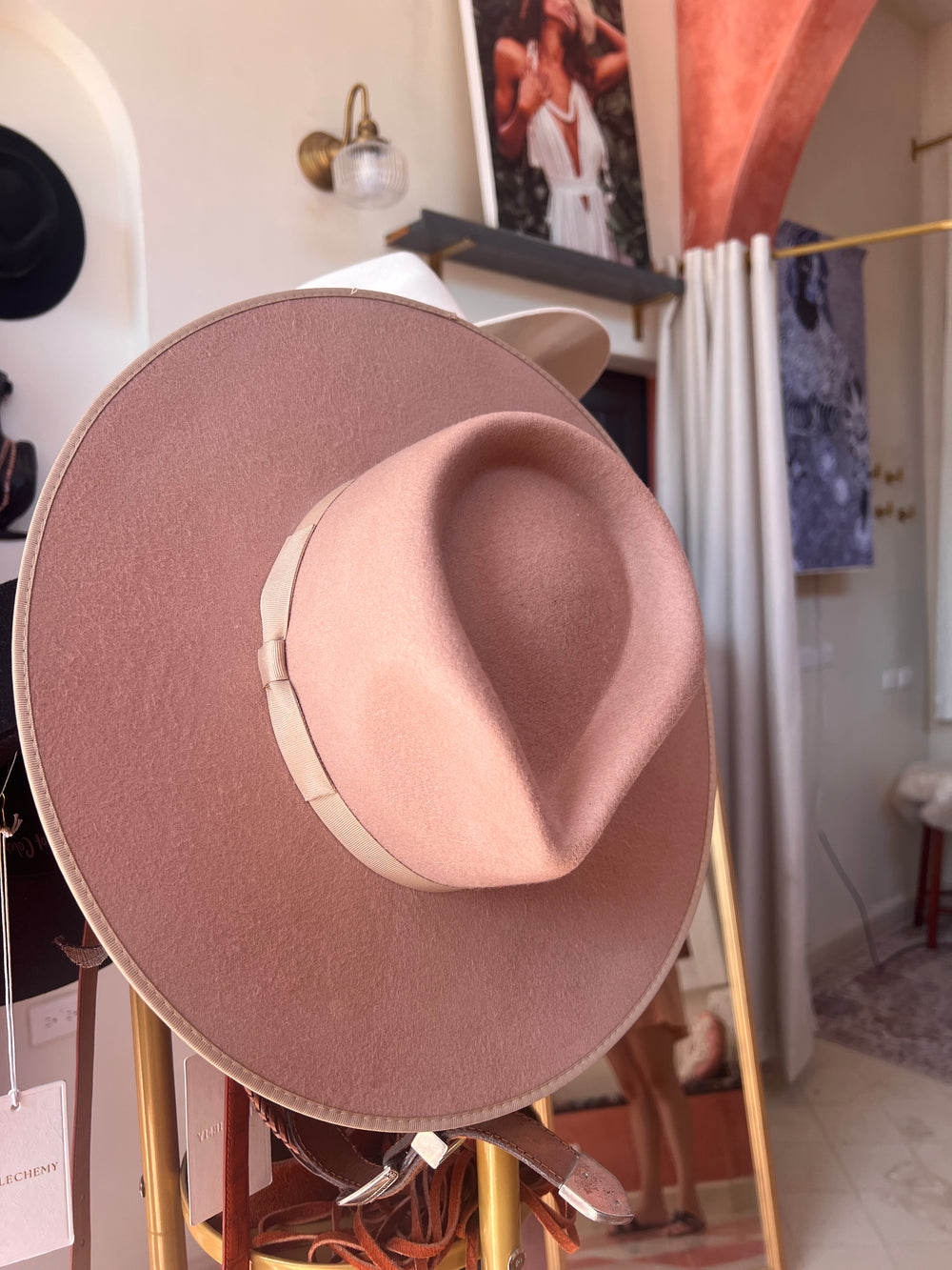 Lack of Color Pink-Brown Rancher Hat