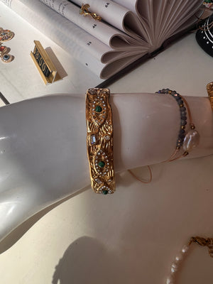 Arena Steel Gold Gem Bracelet
