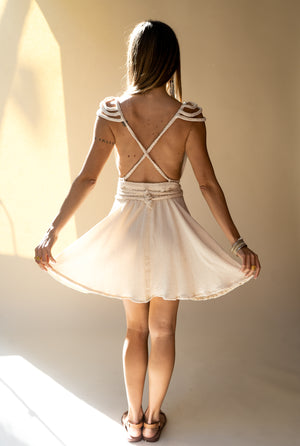 Brigid Braided Shoulder Mini Goddess Dress