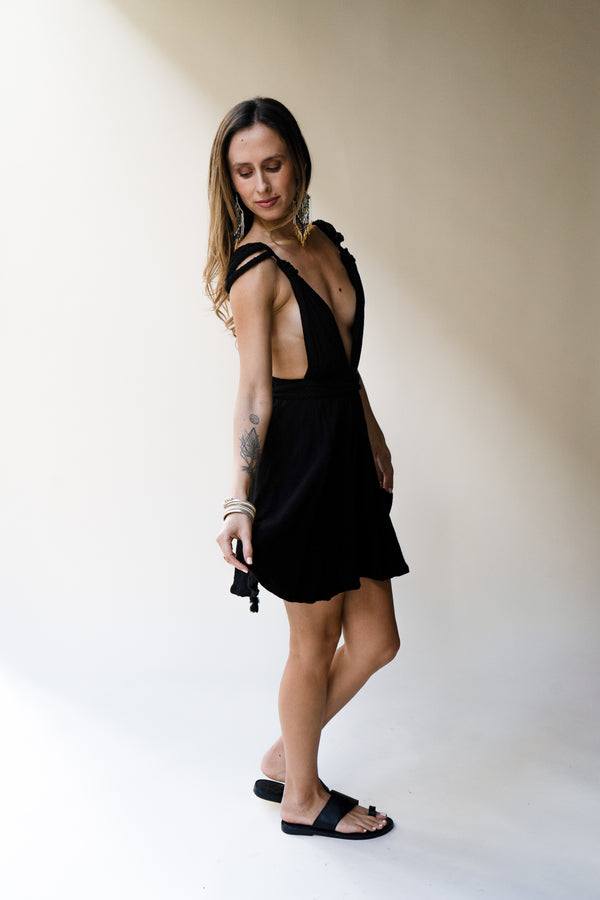 Brigid Braided Shoulder Mini Goddess Dress