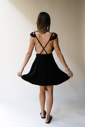 Brigid Braided Shoulder Mini Goddess Dress