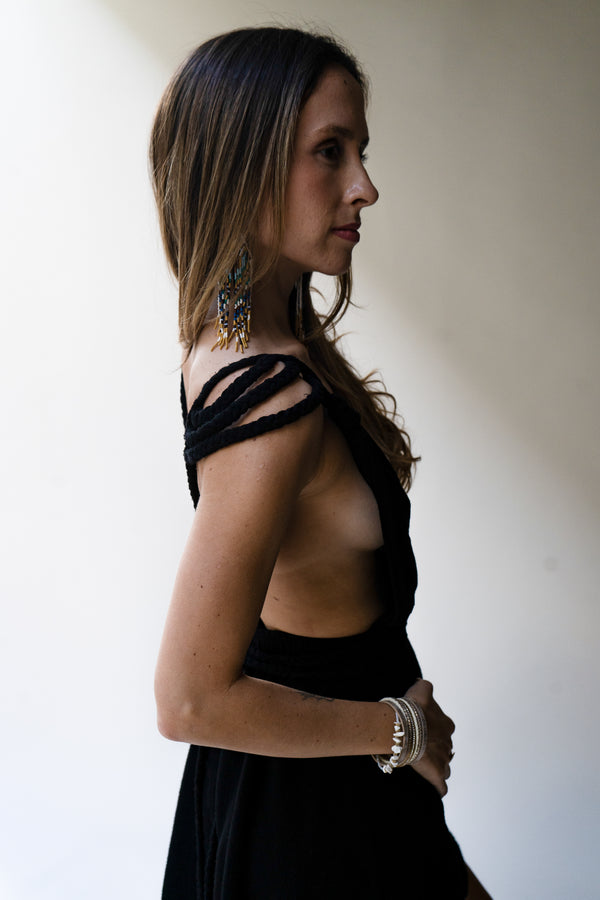 Brigid Braided Shoulder Mini Goddess Dress