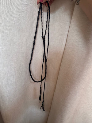 Nakidu Braided Calf Skin Tassle Belt