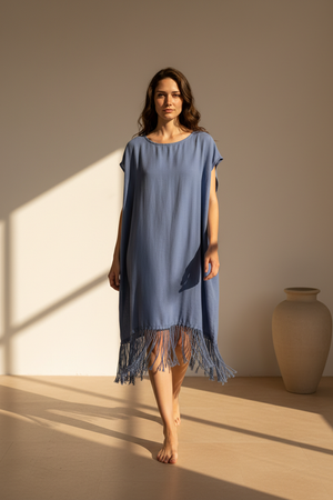 Juana Ines Tunic - Hand Fringed Cotton