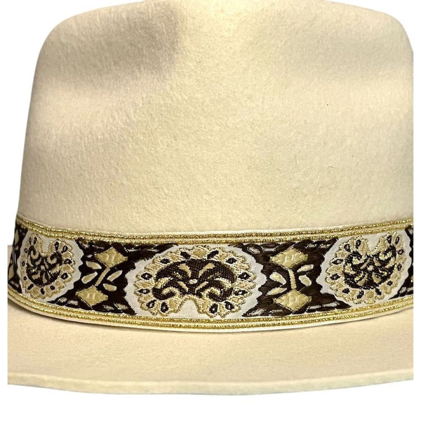 Cream Beverly Wide Brimmed Fedora Wool Hat