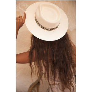 Cream Beverly Wide Brimmed Fedora Wool Hat