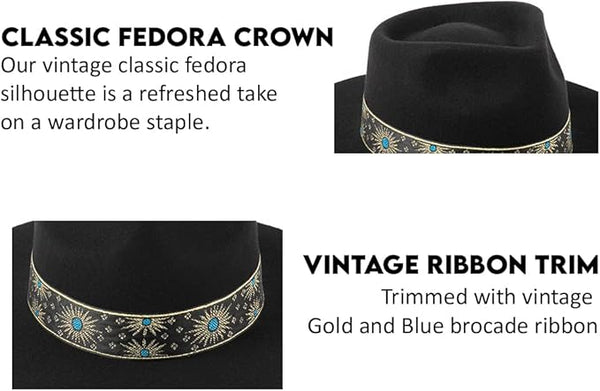 Lack of Color Black Phoenix Wool Fedora Hat
